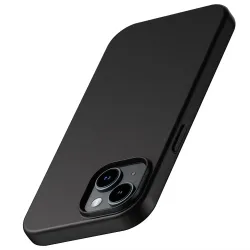 Luxuriöse matte Silikon-Softhülle für iPhone 16 15 14 Plus 13 12 Mini 11 Pro XS Max X XR SE 2 3 7 8 Plus Solid Black Back Cover