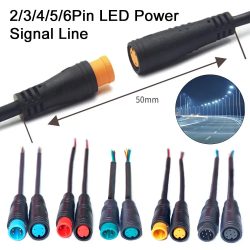 Schwarzes E-Bike-Zubehör, optionaler Kabelsockel-Stecker, wasserdichter Stecker, 2/3/4/5/6-poliger Kabeldisplay-Pin