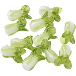 10 Stück chinesische Kohlperlen, handgefertigte Lampwork-Perlen, Gemüse, lose Perlen für DIY-Armbänder, Halsketten, Schmuckherstellung, hellgrün