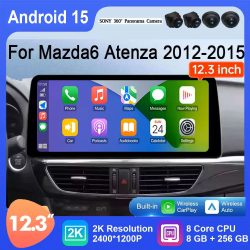 12,3 Zoll Für Mazda 6 GJ Serie Atenza 2013 2014 2015 Android 15 Drahtlose Carplay GPS BT Radio Multimedia Auto 4G WIFI BT DSP