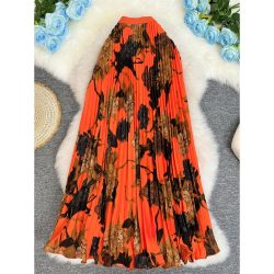 Neu eingetroffen: Eleganter, plissierter A-Linien-Maxirock für Damen mit Blumenmuster in 61 Farben ? Frühjahr/Sommer 2026