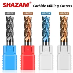 SHAZAM CNC-Maschine Wolframstahl Fräser Werkzeuge HRC50/55/65/70 4-schneidige 1,0?20,0 mm Hartmetall-Flachschaftfräser