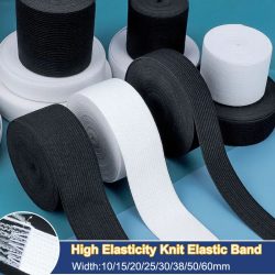 5 m elastisches Band, schweres Stretch, hohe Elastizität, gestricktes elastisches Band, elastische Kordel, Stretchband, 10/20/30/40/50/60 mm breit zum Nähen