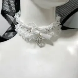 Lolita Cosplay Choker Halskette Sexy Katzenmädchen Schleifenkragen Anime Kätzchenohren Rollenspiel Kostümzubehör Party Schmuck Kawaii Geschenk