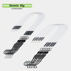 6 Stück Ronnie Rigs Karpfenangeln Vorgefertigte Hakenverbindungen, Fluorocarbon-Karpfenrigs zum Karpfenangeln # 2 # 4 # 6 Haken