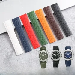 Für Original Patek Philippe Grenade Fluorkautschukarmband Aquanaut Serie 5164/5167 PP Langlebiges Silikon-Uhrenarmband 21 mm