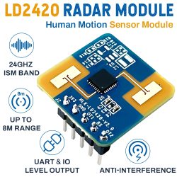 LD2420 Radarmodul Menschliches Bewegungssensormodul 24 GHz Unterstützung Low Power Smart Sensor 5PIN GPIO UART Schnittstelle