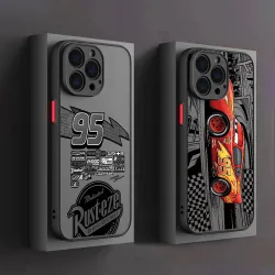 Handyhülle für iPhone 17e 17 16e 16 15 14 13 12 11 Mini Pro Air Max XSMax Plus Matt Transparente Hülle Cartoon Lightnings M-McQueens