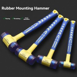 1 doppelköpfiger Installationshammer, 25 mm bis 45 mm Gummihammer mit Gummigriff, abnehmbarer isolierter Installationshammer