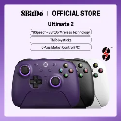 8BitDo Ultimate 2 Wireless Gaming Controller für PC und Android mit TMR-Joysticks, umschaltbaren Auslöser, Bewegungssteuerung, 8 Geschwindigkeiten