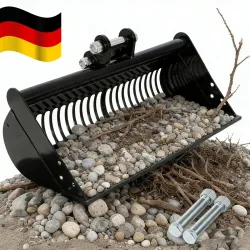 Deutschland Versand 600/800mm Mini-Bagger Siebschaufel für Mini-Bagger, Sand- und Bodensiebschaufel zur Materialfiltration