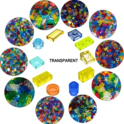 300 Stück transparente gemischte Farb platte Fliesen Neigung rund 1x1 Baustein Teil Ziegel Pixel Kunst DIY Spielzeug