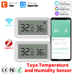 Tuya Wifi/Zigbee Temperatur Feuchtigkeit Sensor Thermometer Hygrometer Home Automation Überwachung APP für Alexa Google Assistent
