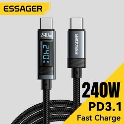 Essager 240 W USB Typ C auf USB C Kabel 100 W PD 3.1 Schnellladekabel für iPhone 15 Pro max MacBook Pro Xiaomi Samsung