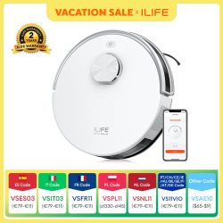 ILIFE V30 Roboter-Staubsauger, Laser-Navigation, 10000Pa Saugkraft, bis zu 150 Min. Laufzeit, APP-Steuerung, anpassbare Reinigung