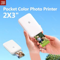 Tragbarer HPRT-Fotodrucker im Taschenformat, 5,1 x 7,6 cm, kabelloser Zink-Technologie-Druck, 2 x 3 selbstklebende Fotobereiter mit Papiere
