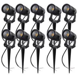 HIGHY, 10PCS LED Garten Lichter Outdoor LED Wasserdichte Rasen Lampe 220V110V 5W7W Landschaft Spike Birne IP65 Led Licht garten Pfad Strahler
