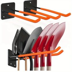 1 Garagen-Aufbewahrungshaken, für Gartengeräte, Wandhaken, Garagenorganisation und -aufbewahrung, Schaufel- und Rechenhaken-Organizer, Garten-Werkzeugregal, Garagenzubehör