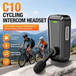 1/2 Stück C10 Kabelloses Bluetooth-Helm-Intercom-Headset, Wasserdicht, Geräuschunterdrückung, Musik-Sharing, Interphone für Outdoor-Radfahren