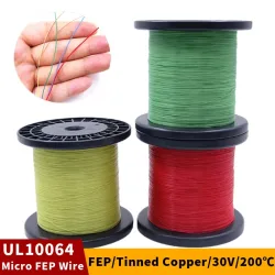 FEP-Kupferdraht, UL10064, PTFE-Kunststoff, 40/36/34/32/30/28/26 AWG, ultrafeine Mikrolitze-Drähte, Lötkopfkabel mit hoher Leitfähigkeit