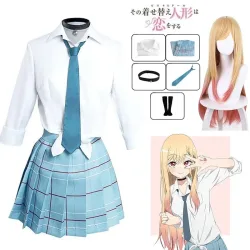 Anime My Dress Up Darling Kitagawa Marin Cosplay Kostüm Kitagawa Marin Cosplay Kleider Schuluniform Perücke Anzug Mädchen Frauen