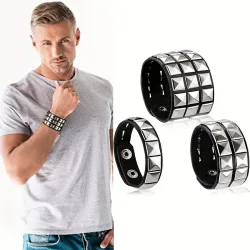 Neue Punk Hip-Hop Gothic Nagel Armband Nieten Casual Paar Armband Party Neujahr Weihnachten Valentinstag Geburtstag Geschenk