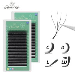 GLAMLASH 4D5D W-förmige Wimpernverlängerung, vorgefertigte Volumenfächer, W-Style-Wimpern, künstlicher Nerz, weich, leicht fächernd, natürliche Wimpern