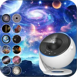 Galaxie-Projektor für Schlafzimmer, HD-Bild-Sternprojektor, verstellbarer Galaxie-Lichtknopf, 13 Filmscheiben, Planetariumsprojektor für Ki