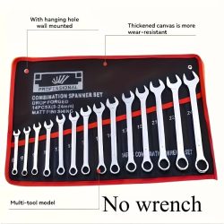 14-Fach Werkzeug-Organizer-Rolle. Langlebige Schraubenschlüssel-Aufbewahrungstasche mit Tragegriff. Perfekt für die Organisation in Garage und Werkstatt.