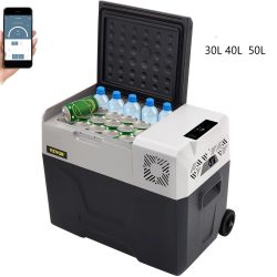 VEVOR 30L Autokühlschrank Kompressorkühlbox Edelstahl Urlaub Isolierbox Mini Kühlschrank Kühlbox Auto und Steckdose