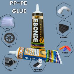 PP PE-Kunststoff-Klebekleber, schwarz und transparent, superstarker Kleber für Polypropylen, Polyethylen, ABS, PVC, PMMA, EVA-Schwamm