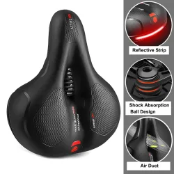 Hohl Atmungsaktive Fahrrad Sattel Männer Frauen MTB Rennrad Sattel Schock Absorbieren Komfortable Big Butt Fahrrad Sitz Sicherheit Warnung