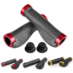 Fahrradlenkergriffe, rutschfest, rutschfest, doppelt verriegelbar, Gummi, ergonomisch, für Mountainbike, MTB, Fahrradteile, Fahrradgriffe, Schwarz, Gold, Blau