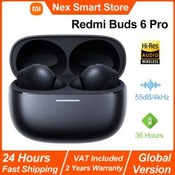 Xiaomi, Xiaomi Redmi Buds 6 Pro Bluetooth-Kopfhörer, Kopfhörer mit aktiver Geräuschunterdrückung, hochauflösendes Audio mit LDAC, kabelloser BT5.3-Kopfhörer