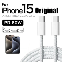 Original PD 60W Schnellladegerät 6A USB-C zu Typ-C Kabel für iPhone 15 16 17 Pro MAX Schnellaufladung für Samsung S26 Xiaomi Kabel