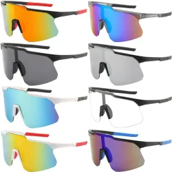 1/2/8 Stück Fahrradbrillen Outdoor-Sonnenbrillen Herren- und Damen-Sportbrillen UV400 Fahrradbrillen Rahmenlos Geschenk für Freunde