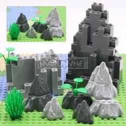 MARUMINE MOC Blöcke Bergsteinstein Dschungelgarten Bausteine DIY Teile Zubehör Kompatibel mit 6083 47847 6082 23996