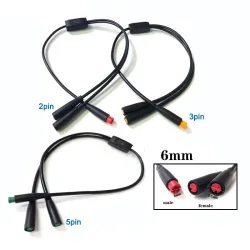 M6 6mm 1 Stecker auf 2 Buchsen Splitter-Verbinder 2/3/5-polig Wasserdichter Julet Elektrischer Steckverbinder für E-Bike Signalsensor