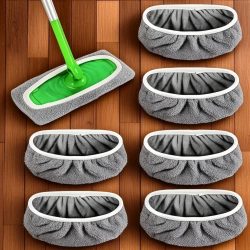 4 wiederverwendbare Wischpads mit hoher Wasseraufnahme und ultrafeinen Faser-Reinigungspads, die fest an die meisten Standard-Mopps heften können