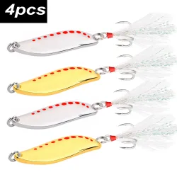 4 stücke Metall Vib Leech Spinner Löffel Lockt 2,5g-25g Künstliche Köder Pesca Angeln Köder Haken Tackle Set für Bass Hecht Barsch