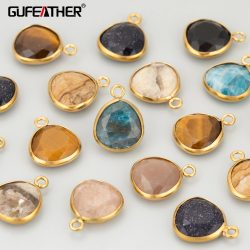 GUFEATHER, 2 Stück/Los, MI15, Schmuckzubehör, 316L Edelstahl, Naturstein, handgefertigt, Charms, Schmuckherstellung, DIY-Anhänger