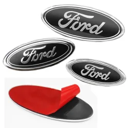 Auto Motorhaube Front Motorhaube Grill Hinten Stamm Emblem Logo Abzeichen Aufkleber Aufkleber Für Ford Fiesta Focus Mondeo Ranger Shelby S-Max Tourneo
