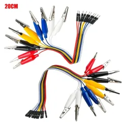 10-poliger Krokodilklemme auf Steckbrett-Überbrückungsdraht, Dupont-Kabel, 20 cm, männlich, weiblich, Messleitung für Arduino, Microbit, Nano-LED-Streifen