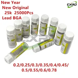 BGA-Lötkugeln, BGA-Reballing, Löten, Schweißgeländer, Kugelkugeln, 0,2/0,25/0,3/0,35/0,4/0/45/0,5/0/55/0,6/0,64 mm, 25 K