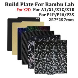 Für Bambu Lab X2D P2S X1 P1S Carbon-Bauplatte A1 PEI-Blatt, texturiert, doppelseitig, PEO PET-Bauplattengestell für Bambulab P1P X1C Bauplatte