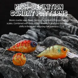 LETOYO 35mmMR 4,0g Mini-Crankbait Angelköder Schwimmender Wobbler Künstlicher Harter Köder für Hecht Micro-Crank Barsch Forellen-Köder