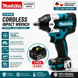 Original Makita DTW700 18V Akku-Schlagschrauber, bürstenlos, 700 Nm, professioneller Elektroschrauber, 1/2 Zoll Vierkantanschluss, variable Geschwindigkeit, Auto-Stopp-Funktion, kompatibel mit Makita