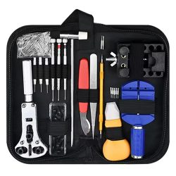 147-teiliges Uhrenreparatur-Werkzeugsatz für Demontage, Installation, Wartung, Einstellbänder, Austausch von Batterien