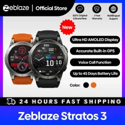 [Flaggschiff 2023] Zeblaze Stratos 3 Premium GPS Smartwatch Ultra HD AMOLED Display Integrierte GPS-HiFi-Bluetooth-Telefonanrufe