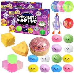 2026 Dumpling Squishy Adventskalender 24 Stück Weiche Überraschungs-Dumplings zur Angstlinderung Bao Bun Langsam Rückfedernde Stressabbau-Figur